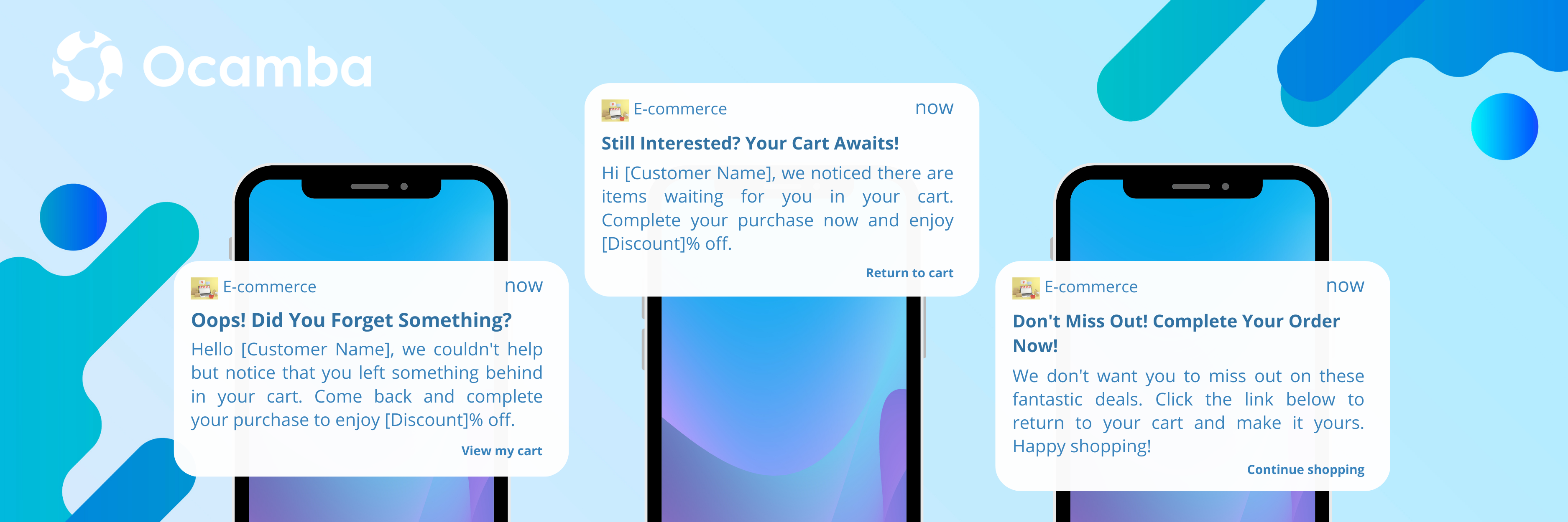Ecommerce push notifications templates for abandoned cart