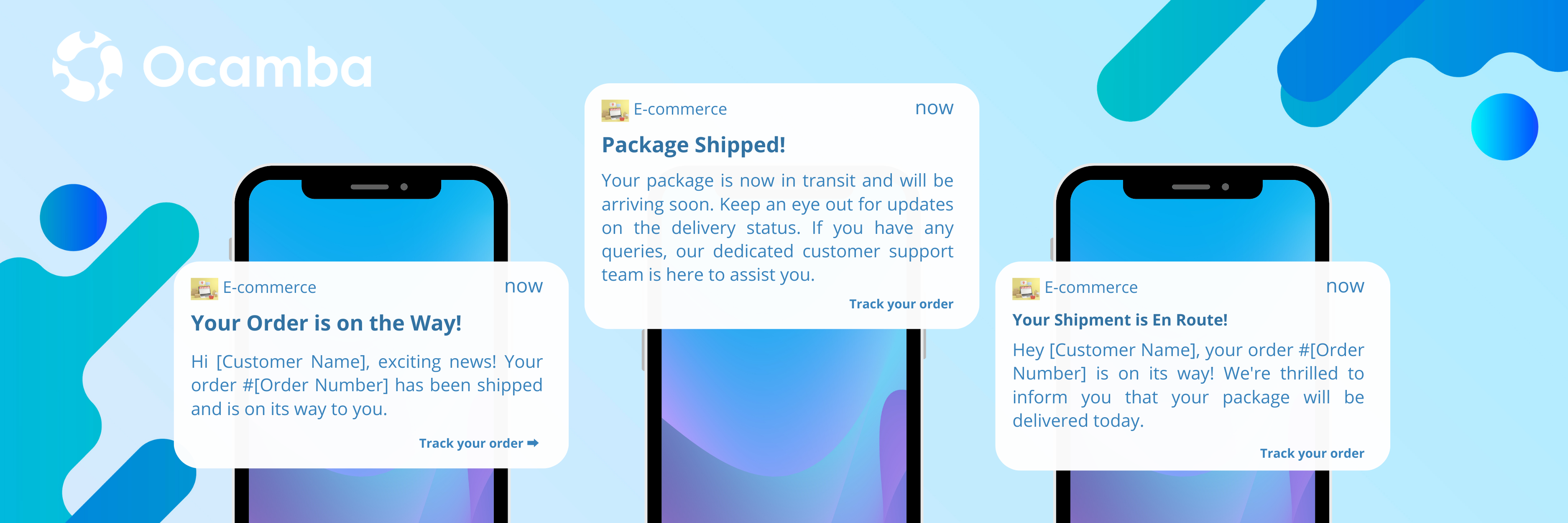 Ecommerce push notifications templates for shipment status