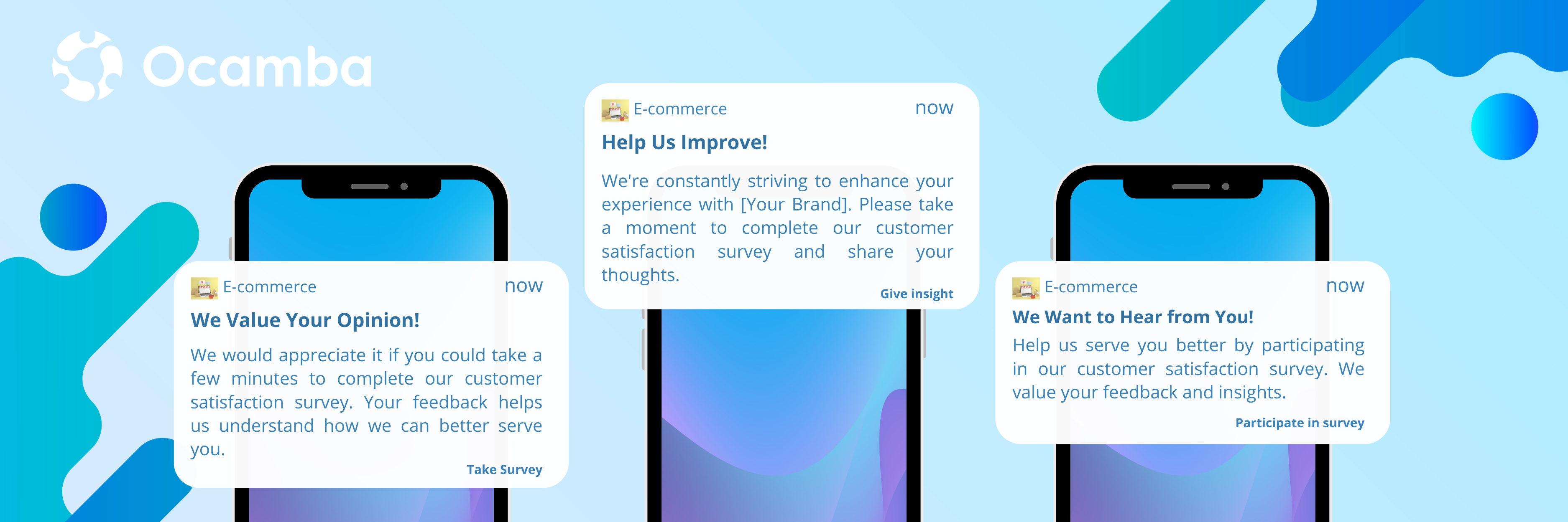 Ecommerce push notifications templates for surveying customers